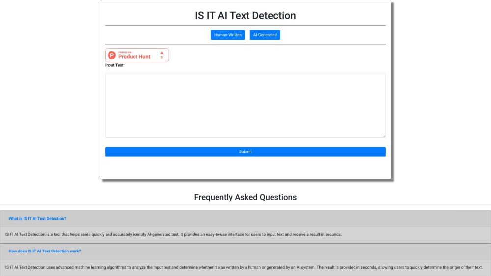 AI Text Detective Website screenshot