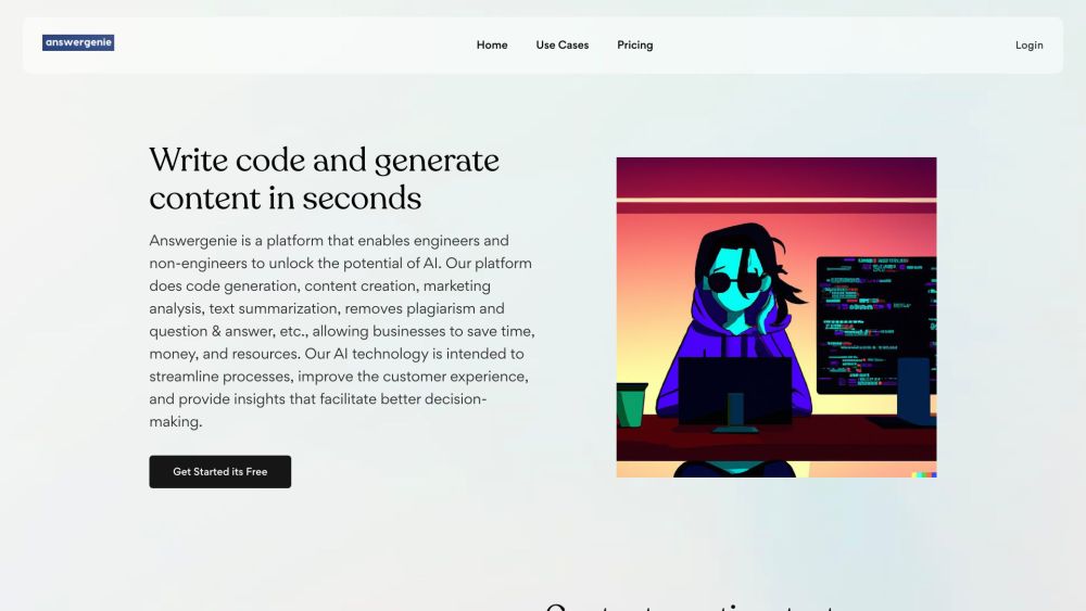 Answergenie: AI Tool for Code, Content & More