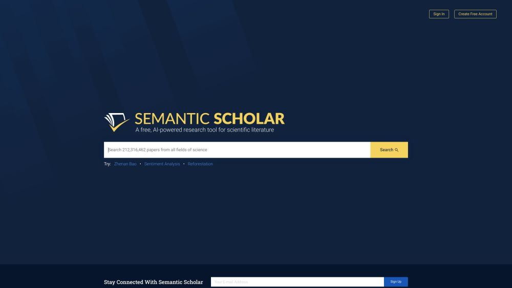 Semantic Scholar Website screenshot