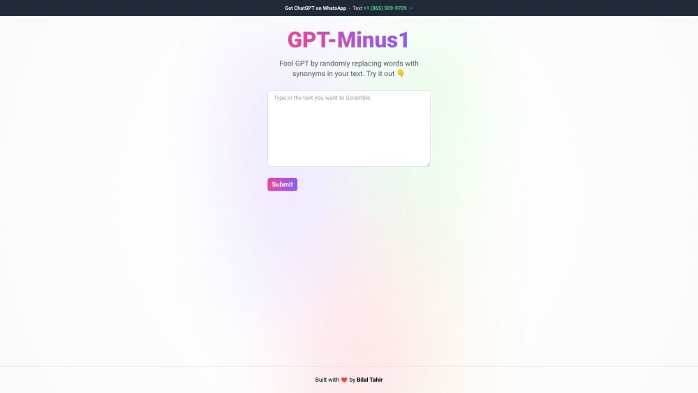 GPT-Minus1: Enhance Text Generation AI Tool