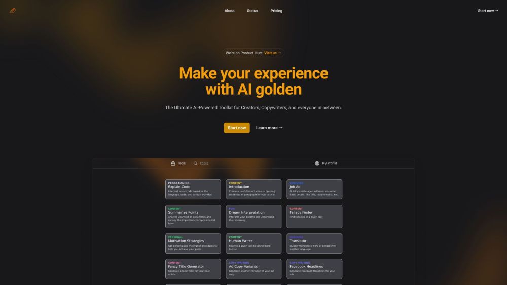 Golden Chat: AI Toolkit for Creators & Copywriters