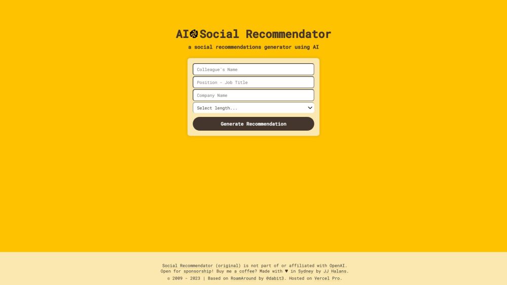 AI Social Recommendator: AI Tool for Social Posts