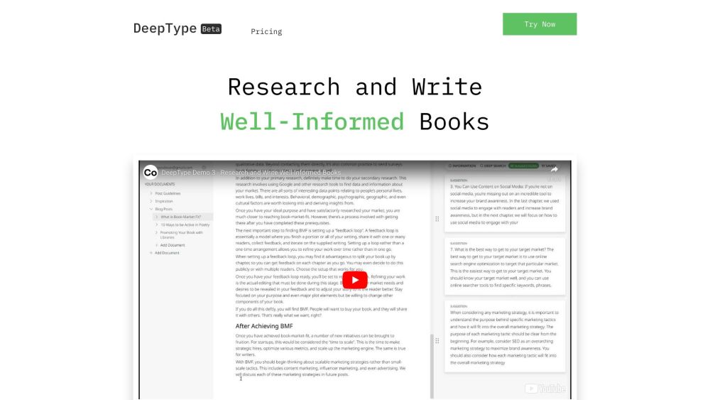 DeepType: AI Tool for Well-Informed Writers