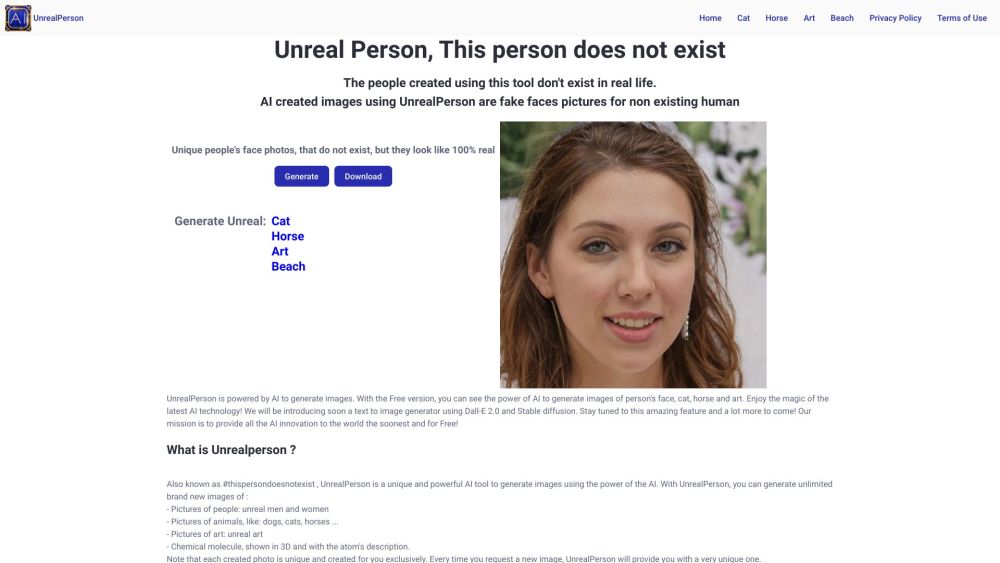 UnrealPerson: AI Tool for Unreal Images
