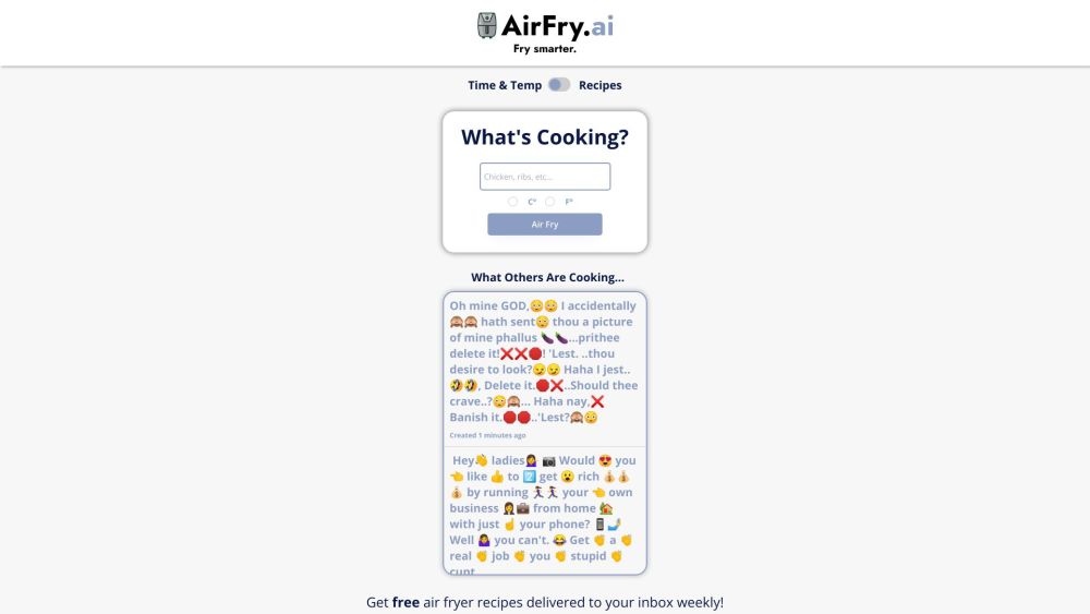 Air Fry AI: AI Tool for Optimized Recipes