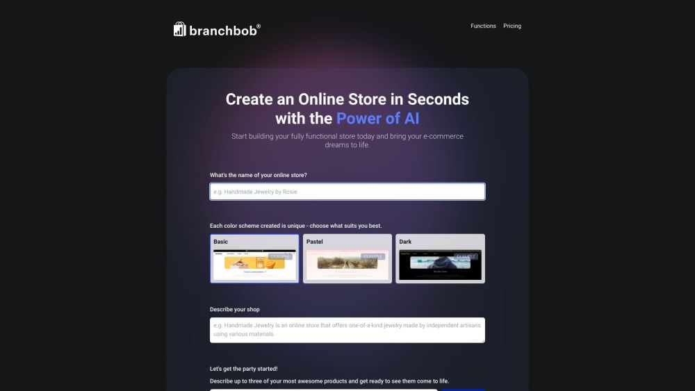 branchbob: AI Tool for Online Store Building