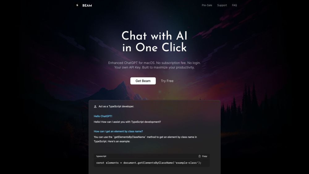 Beam: AI Tool for Efficient ChatGPT on macOS