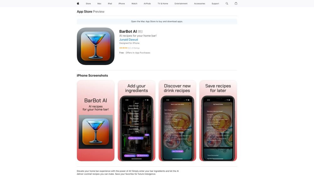 Barbotai: The Ultimate Cocktail Recipe Generator! AI Tool for Mixologists.