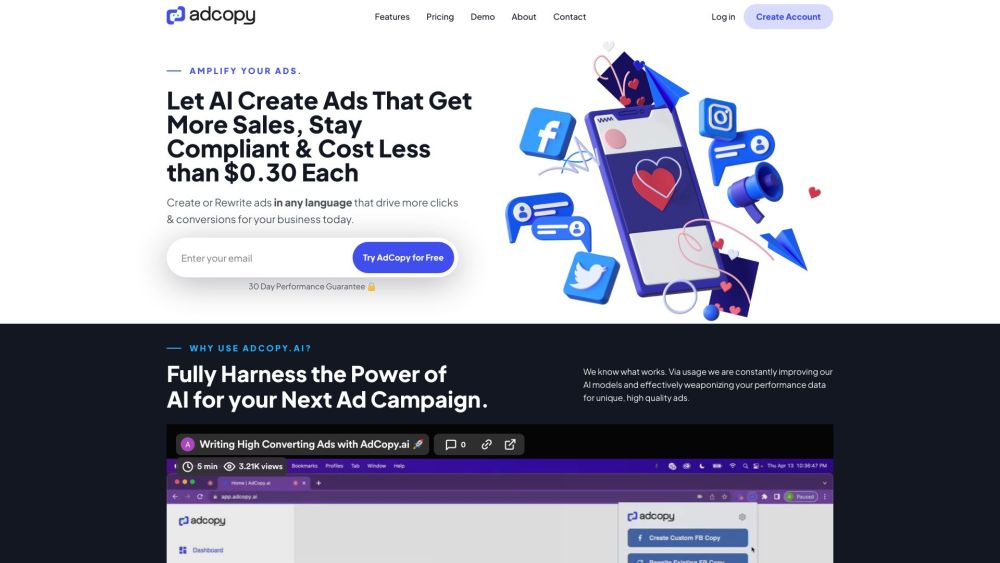 AdCopy.ai: AI Tool for High-Performing Ad Copy