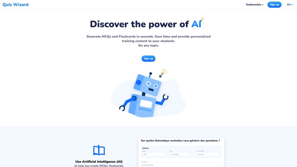 Quiz Wizard: AI Tool for MCQs, Flashcards, and Theory Sheets