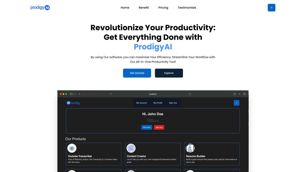 ProdigyAI: All-in-One AI Tool for Productivity