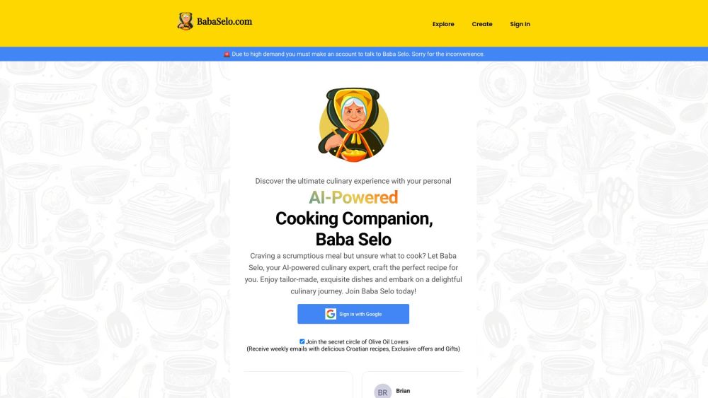 BabaSelo.com: AI Tool for Culinary Enchantment