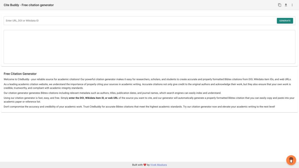 Cite Buddy: AI Tool for Free Bibtex Citations