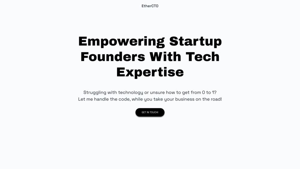 EtherCTO: AI Tool for Elite CTO/Web3 Expertise