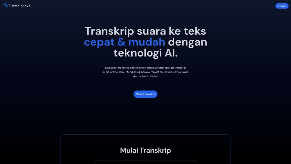 transkrip.xyz: AI Tool for Audio/Video Transcription