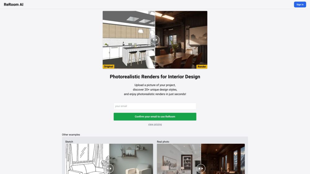 ReRoom AI: AI Tool for Photorealistic Renders