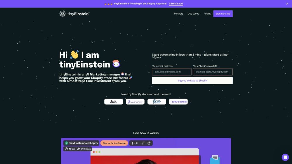tinyEinstein: AI Tool to Automate Shopify Marketing