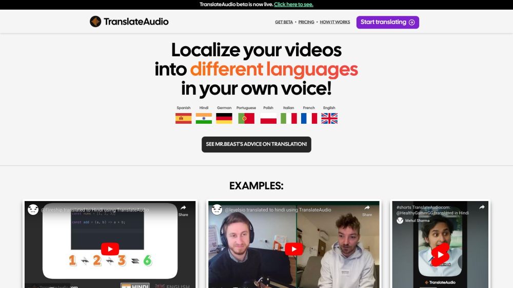 TranslateAudio: AI Tool for Multilingual Voice Translation