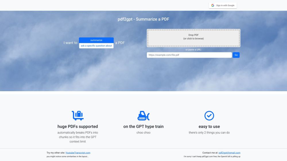 PDF2GPT: AI Tool for PDF Summaries