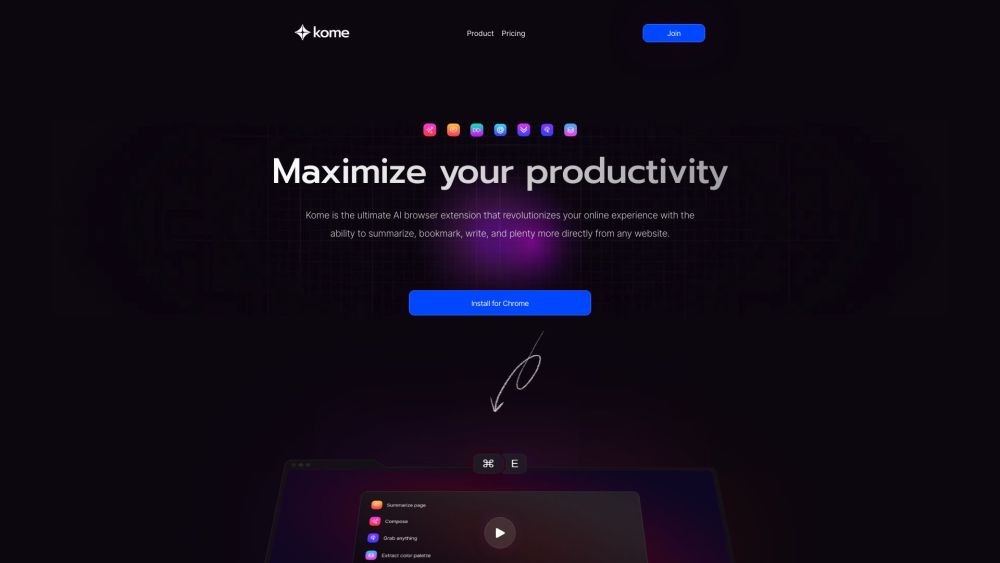 Kome: AI Summary and Bookmark Extension: AI Tool