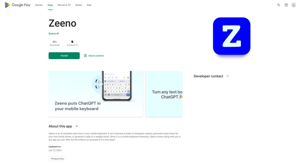 Zeeno: AI Tool Keyboard Extension for Android