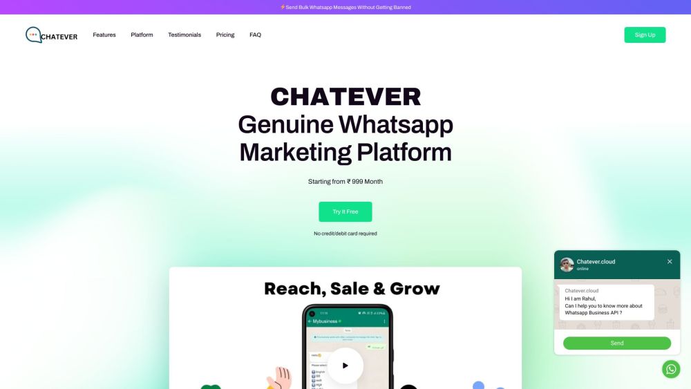 Chatever.cloud: AI Tool for WhatsApp Marketing