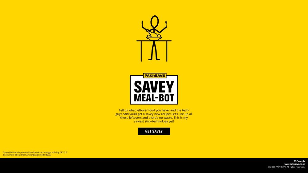 PAK'nSAVE Savey Meal-Bot: AI Tool Creating Recipes from Leftover Food