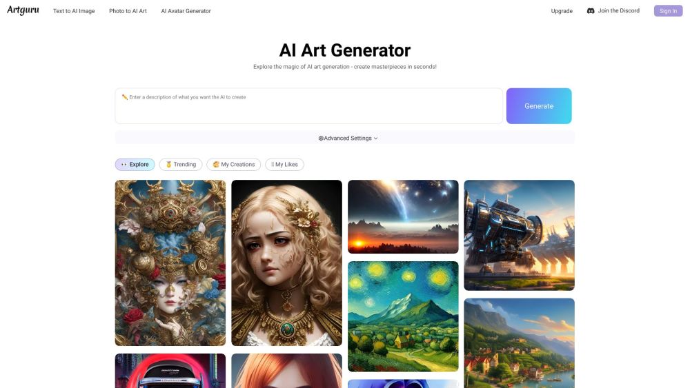 Artguru: Free AI Tool to Create Stunning Art