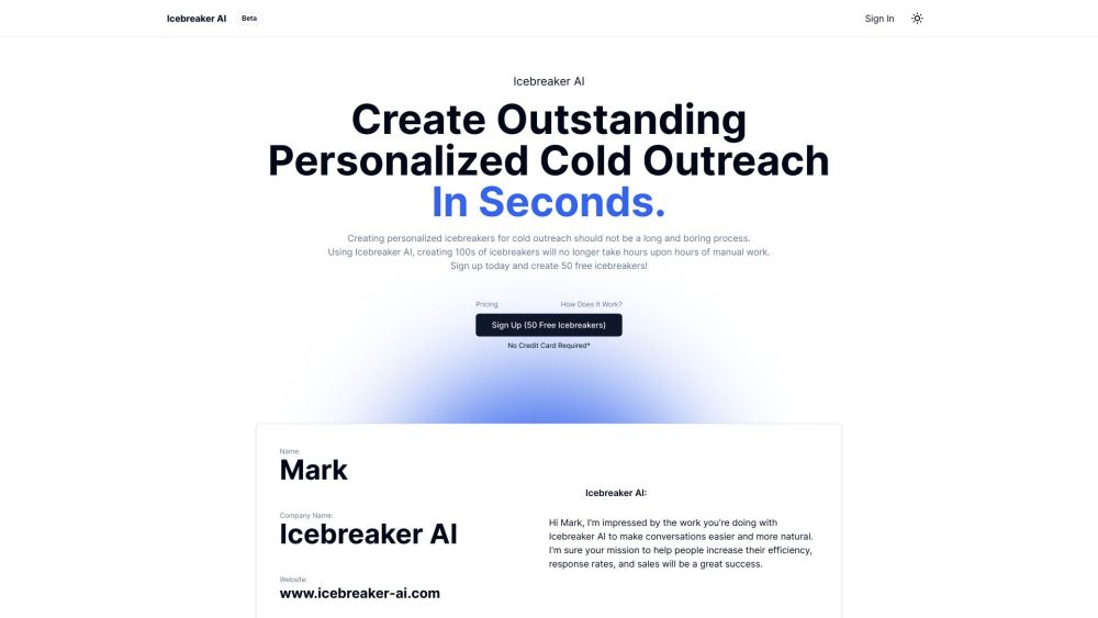 Icebreaker AI: AI Tool for Personalized Icebreakers