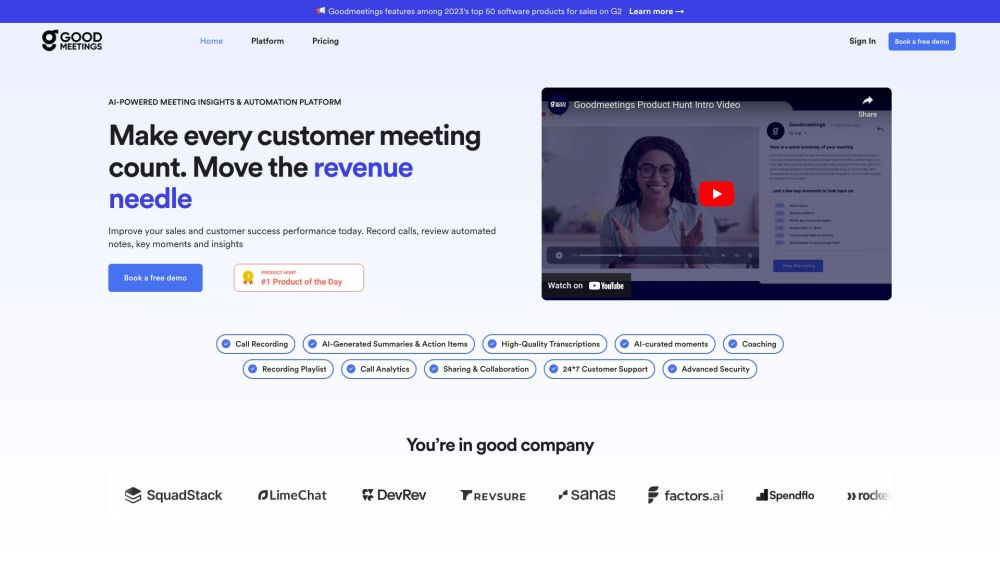 Goodmeetings: AI Tool for Revenue Teams