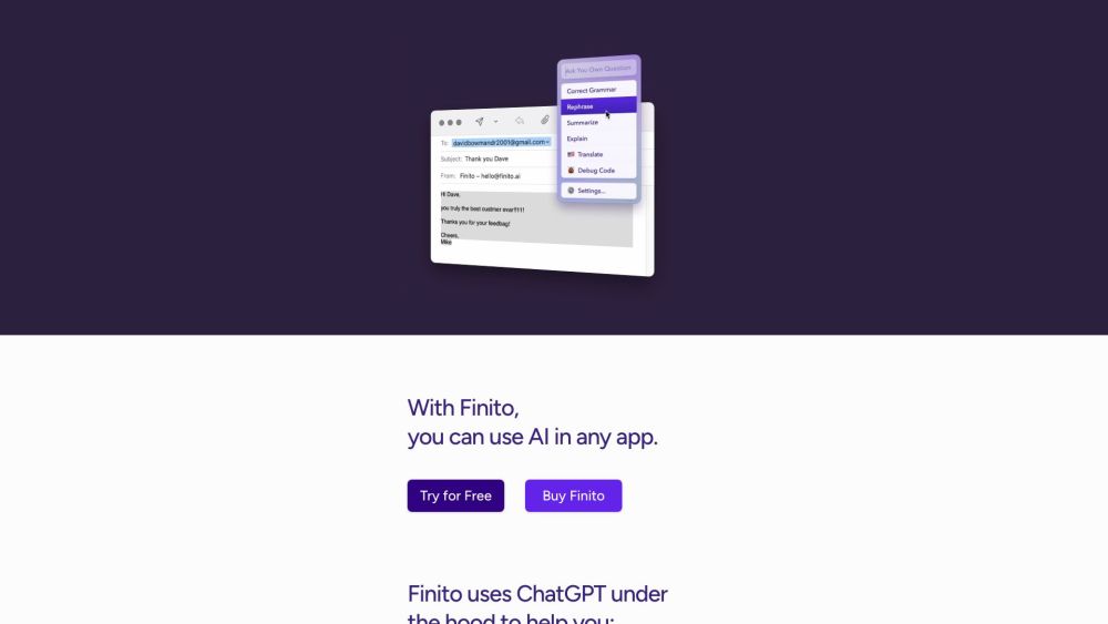 Finito AI: The Ultimate AI Tool for Apps