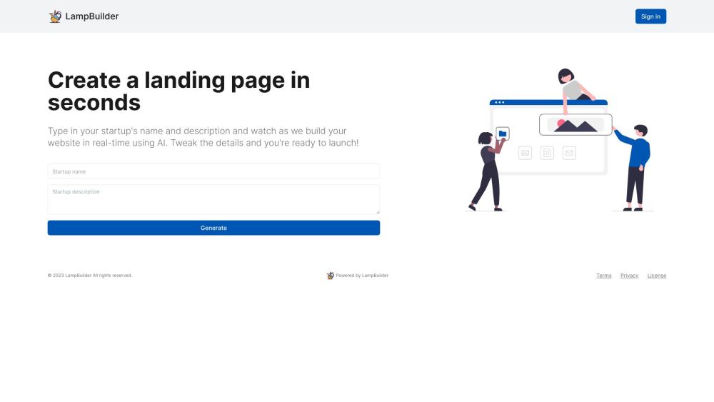 Lampbuilder: AI Tool for Stunning Landing Pages
