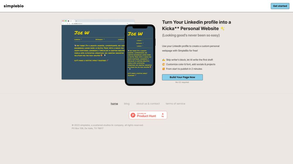 Simplebio: Fastest AI Tool to Build Personal Page