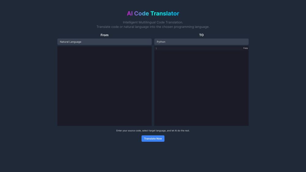 AI Code Translator Online Free 🤖 Website screenshot