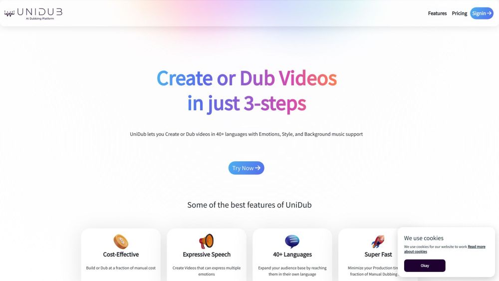 UniDub: Dub Videos in 40+ Languages with AI Tool