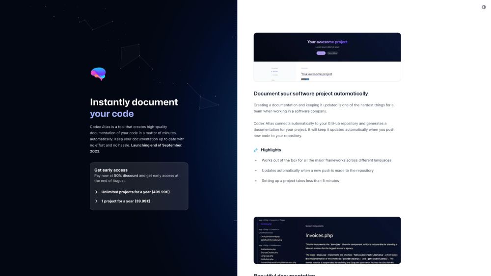 Codex Atlas: AI Tool for Auto-Generated Code Docs