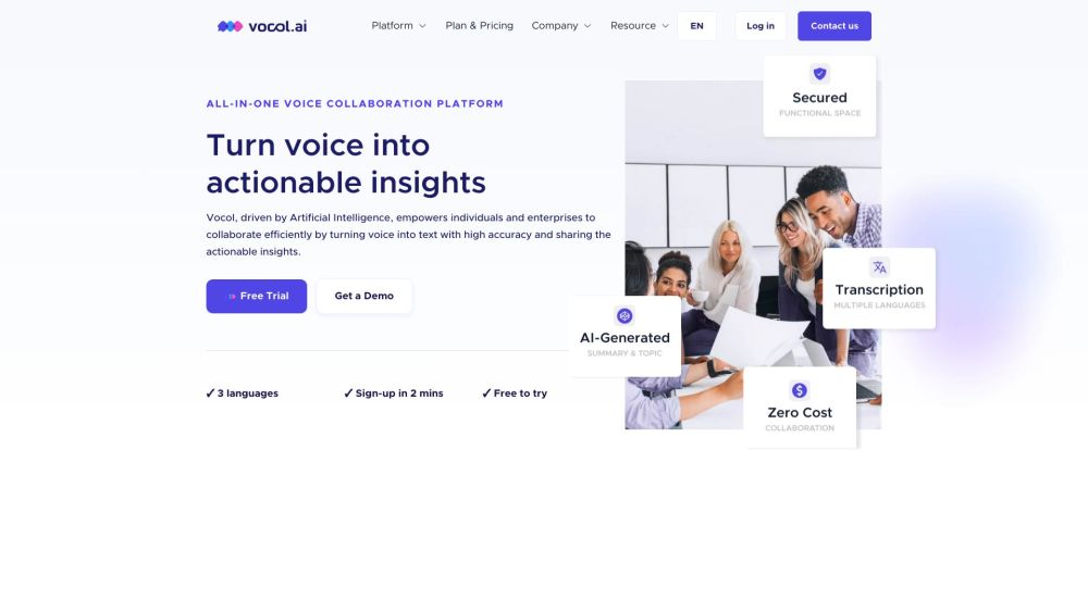 Vocol AI: Collaborative AI Meeting Software - Boost Collaboration with Efficient AI Tool