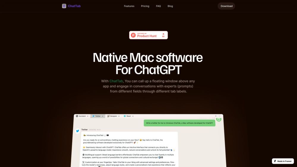 ChatTab: AI Tool for Mac with ChatTab Hotkey Access