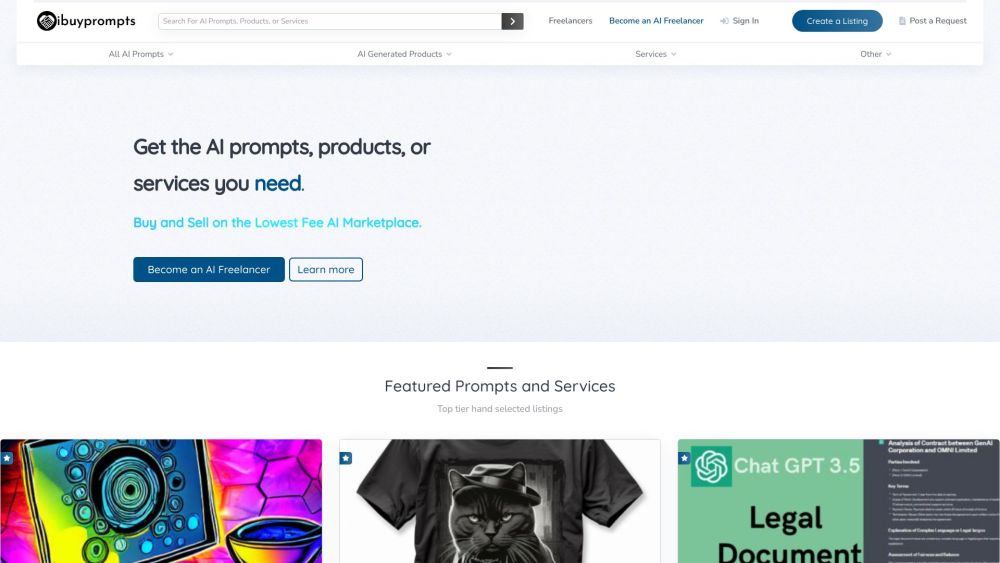 Ibuyprompts - AI Freelance Marketplace: The Ultimate AI Tool