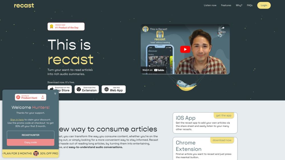 Recast: AI Tool for Audio Article Summaries