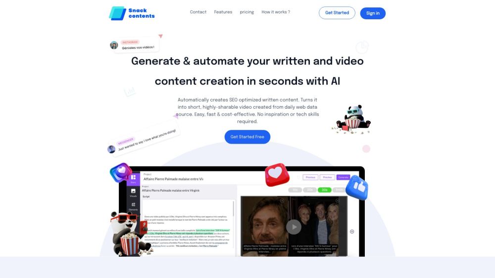 SnackContent: AI Tool for Effortless Content