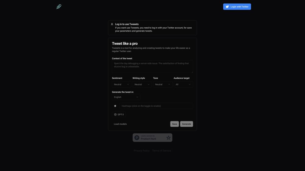 Tweeets: AI Tool for Tweet Generation & Analysis