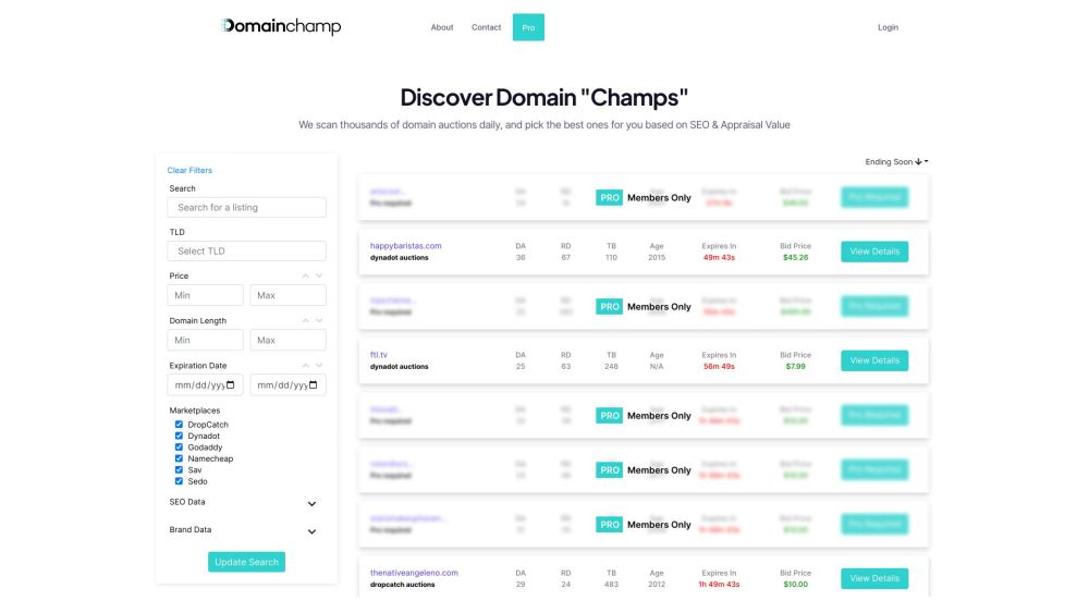 Domainchamp: AI Tool for Discovering Expiring Domains