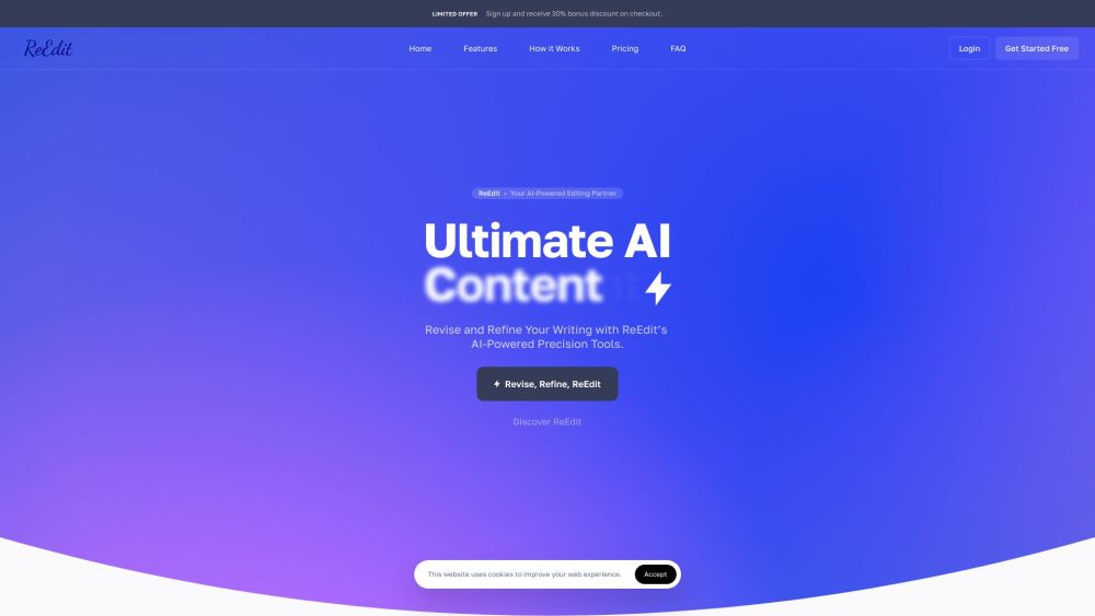 ReEdit: AI-powered editing platform with advanced tools for flawless writing