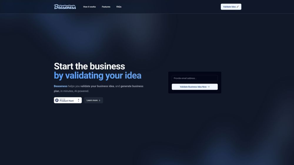 Beaseness: AI Tool Validates Business Ideas & Tailors