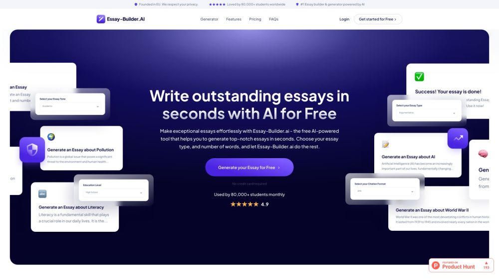 Essay-Builder.ai: Free AI Tool for Instant Essays