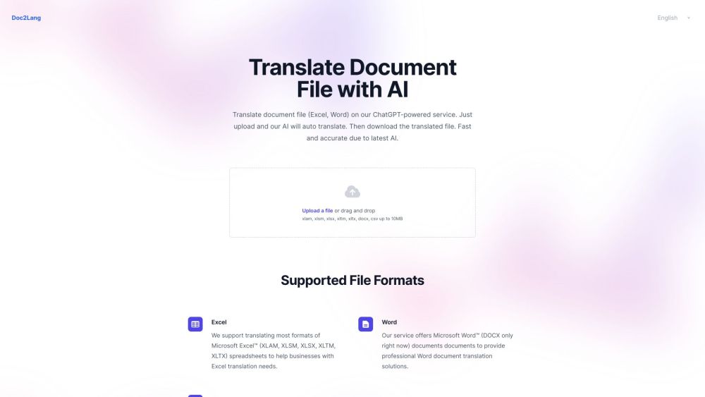 Doc2Lang: Fast AI Tool for Document Translation