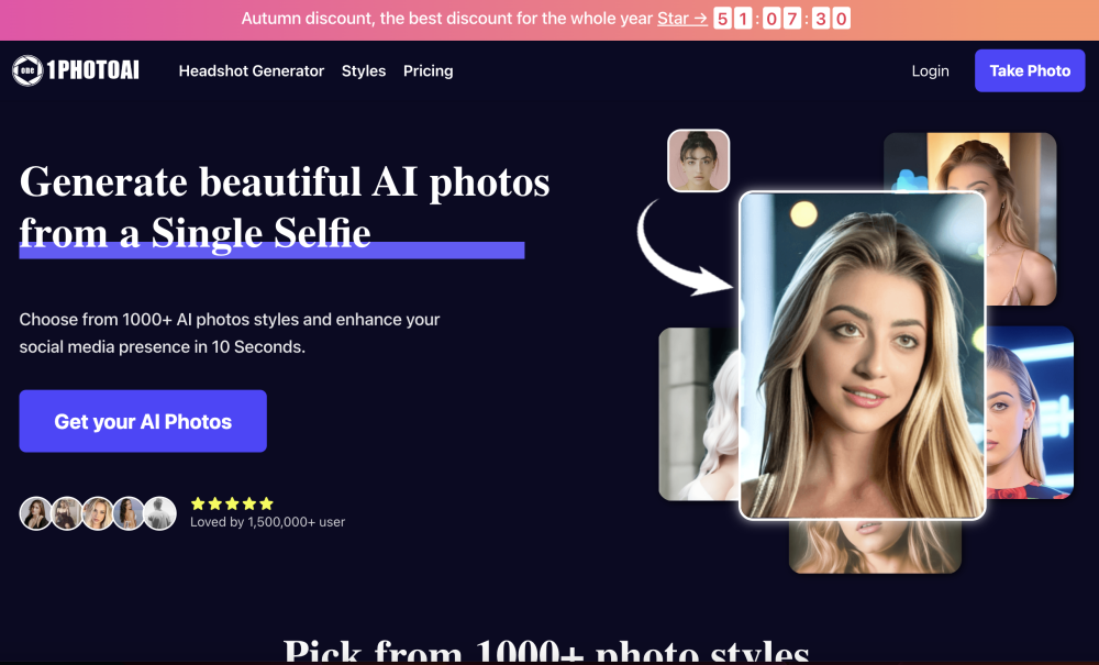 1PhotoAI: ai tool for pro headshots & avatars