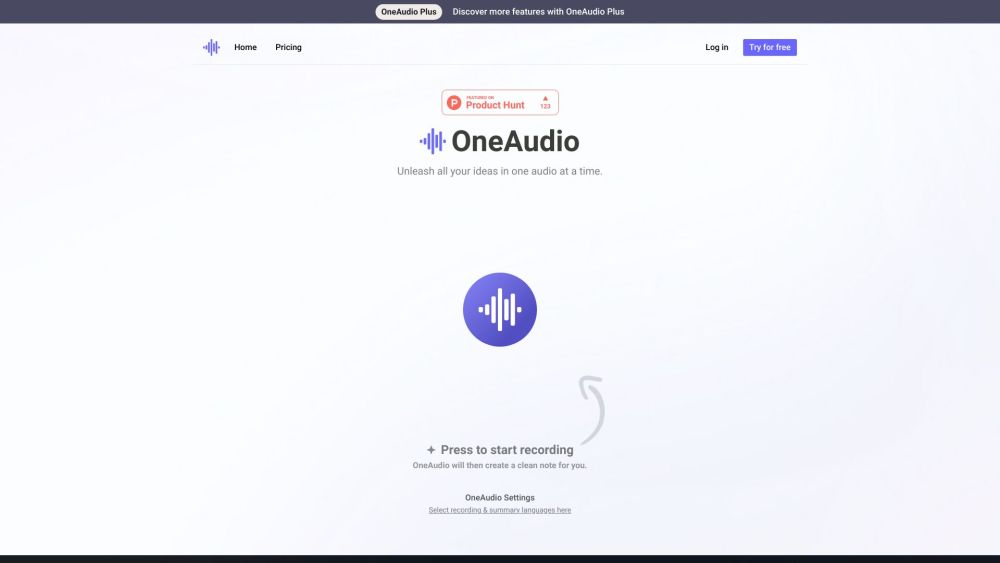 OneAudio: AI Tool for Audio to Notes Conversion