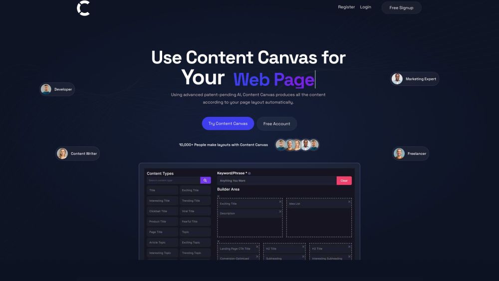 Content Canvas: AI Tool for Custom Web Layouts